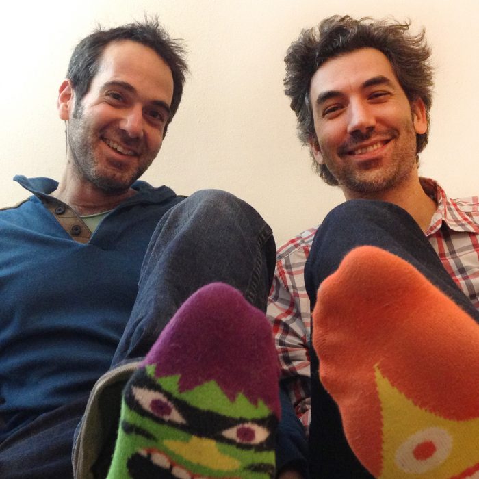 Photo of Gil and his co-founder from Chatty Feet