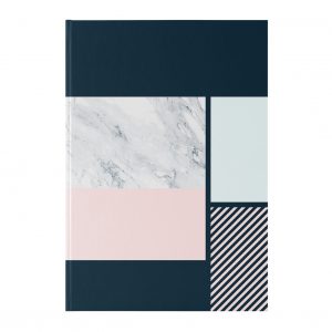 Geometric and marble pattern notebook